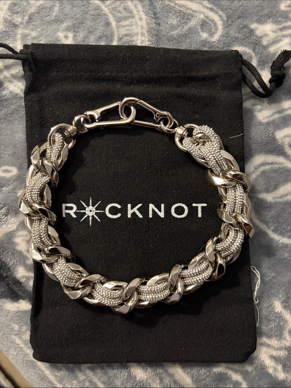 RockNook Silver Chain Necklace — Braided Curb Link Style